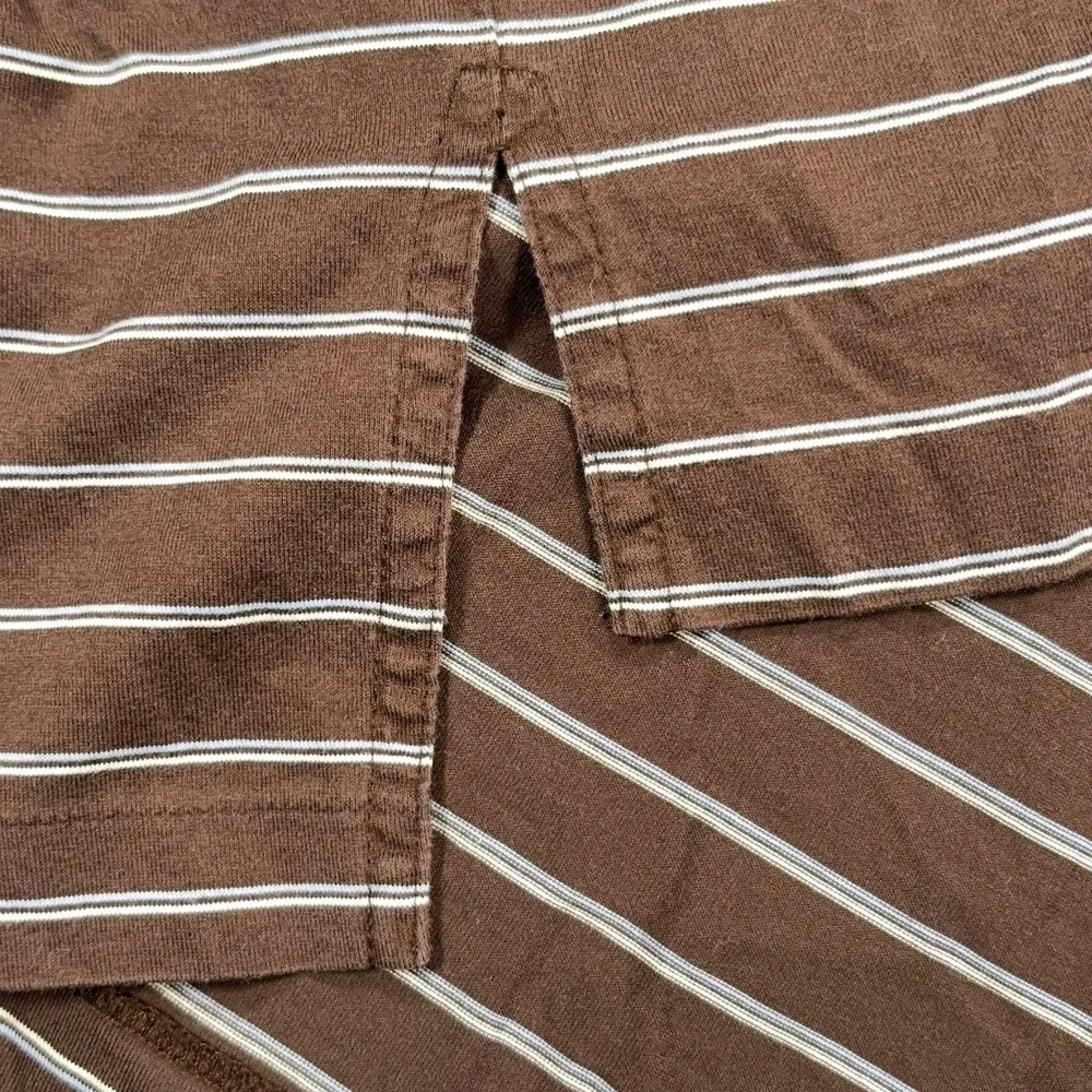 Polo Ralph Lauren Polo Shirt Mens XXL Brown Striped Pima Cotton Short Sleeve